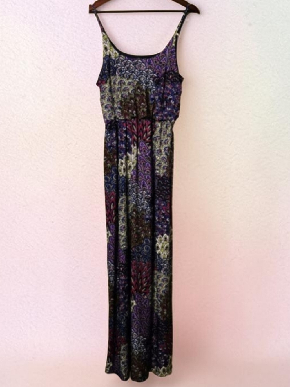 Women's 5th & LOVE Blue Purple Paisley Maxi Dress M - Picture 2 of 5